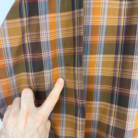 ZEGNA Sport Brown Tan Plaid Casual Neutral Designer Button-down Shirt sz L - Picture 8 of 8